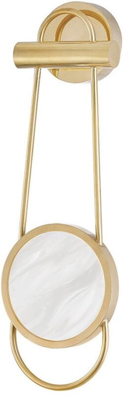 Jervis 1 Lichtwandleuchte Messing, Alabaster