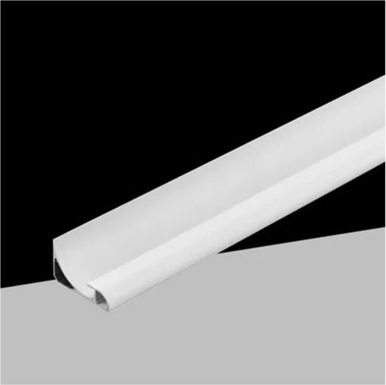 Trade Shop - 5PZ PROFILO ALLUMINIO LINEA D'ANGOLO CON COPERTURA OPALE PER STRISCIA LED 10MM BIANCO AL-33 -
