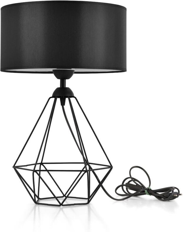 Moderne Schreibtischlampe mit Drahtschirm