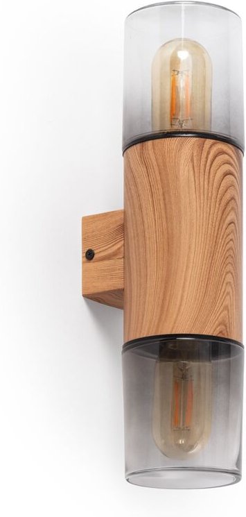 Wandleuchte Außen Edelstahl Emley Duo Hellbraun