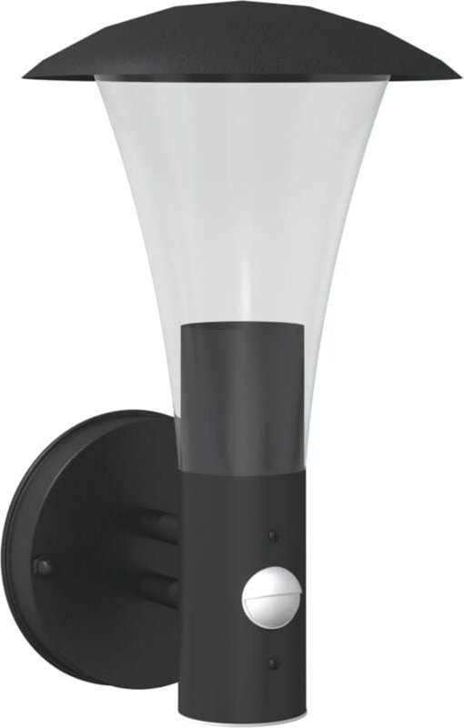 Außenwandleuchte mit Bewegungsmelder Schwarz Edelstahl Vidaxl