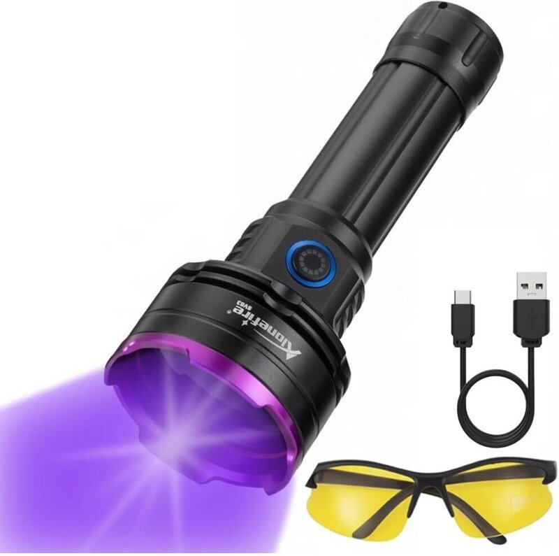 SV83 20W UV-LED-Taschenlampe (365 nm), wiederaufladbar, mit UV-Schwarzlicht, Urindetektor für Harz, Angeln, Skorpione, M...