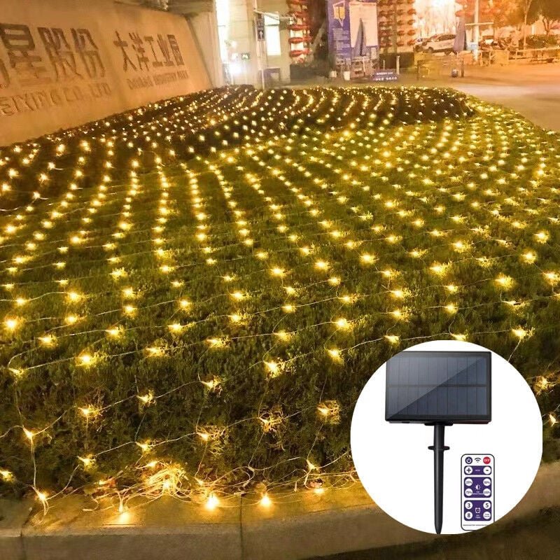 Led Lichternetz Lichterkette 3x2m Wasserdicht 8 Modi für Weihnachten, Hochzeit, Party, Innen und Außen Warmweiß