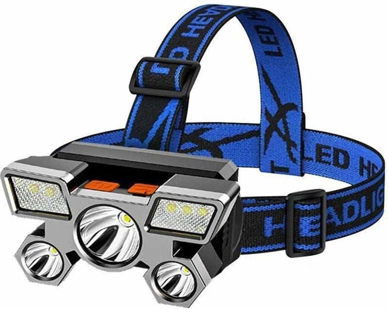 Wiederaufladbare Stirnlampe, 7 LED-Taschenlampenlaterne, wiederaufladbare USB-Stirnlampe, superhell, 4 Betriebsmodi, was...