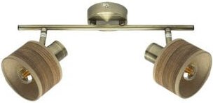 Fabrilamp - Nando 2xe14 Leder/dunkelbraun verstellbare Scheinwerferleiste 16x36,5x10 cm