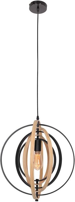 Thumbnail - Wohnzimmerlampe Hängeleuchte Deckenlampe Pendellampe Schwarz Metall Glas H 190cm