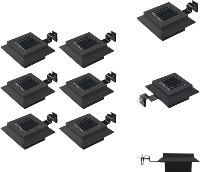 Outdoor Solarleuchten 6 Stück LED Quadratisch 12 cm Schwarz - Outdoor Beleuchtung - Solarleuchte - Gartenbeleuchtung - S...
