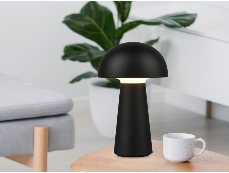 Kleine Akku Tischleuchte lennon per usb aufladbar Schwarz, Höhe 21cm