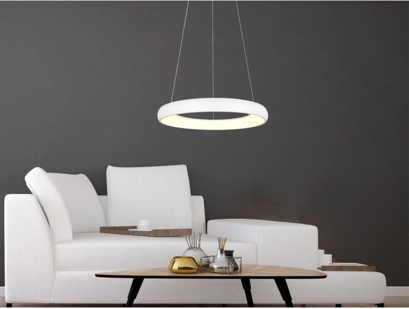 LED Pendelleuchte CARDONA groß Weiß, dimmbar & 3 Lichtfarben, Ø 62cm