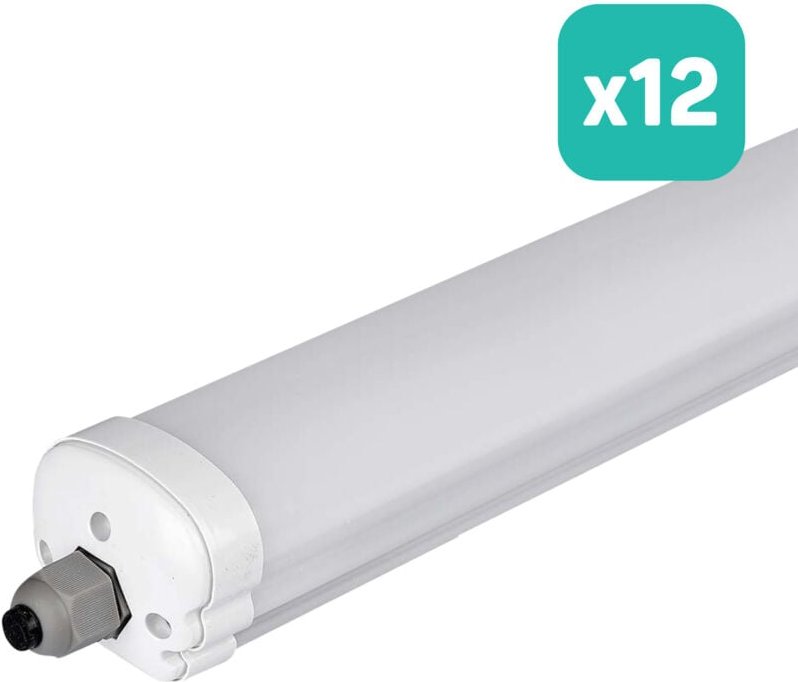 V-TAC LED-Lichtleiste - Serie G - IP65 Wasserdicht - Weiß - 36W - 4320 Lumen - 6400K - 120CM - 12er-Pack