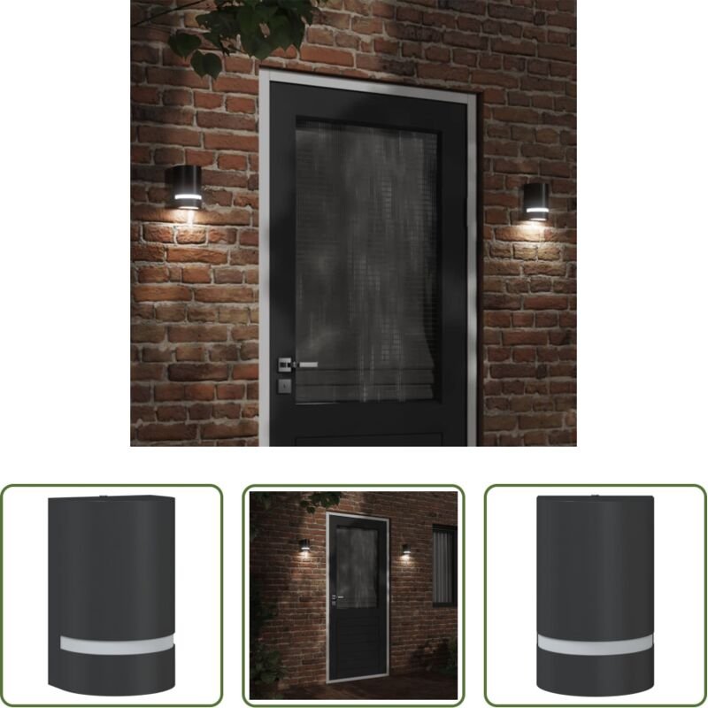 vidaXL Wandlampe - Außenwandleuchte Schwarz Aluminiumdruckguss