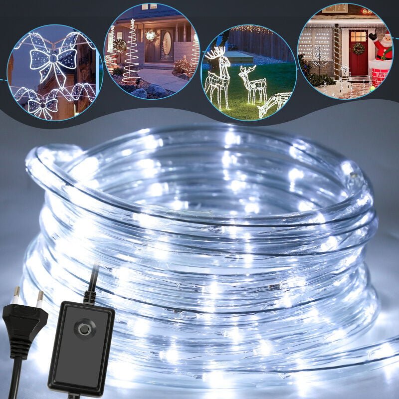 Thumbnail - Led Lichterschlauch Lichterschläuche Lichterkette Lichtschlauch Partylicht Party Garten Weiß-40m - Swanew
