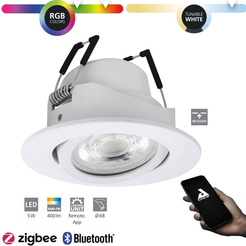 Thumbnail - Led cct Einbauleuchte Saliceto-Z weiß rgb, Smart Home connect.Z Spots - Eglo