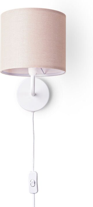 Tischlampe Wandleuchte Wohnzimmerlampe Schlafzimmer Lampenschirm Stoff Uni Wandleuchte - Weiß, Beige (Ø18 cm) - Paco Hom...