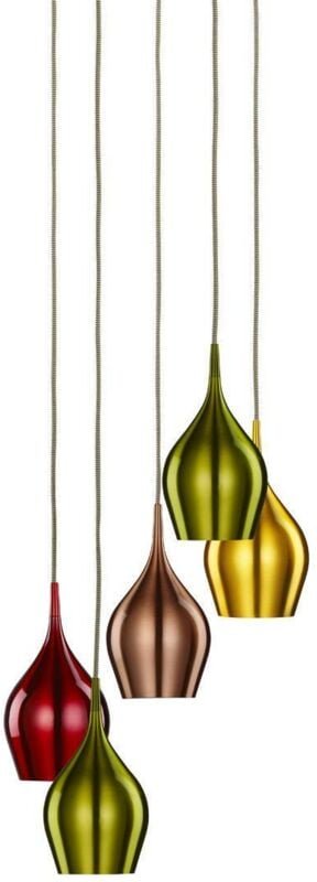 Thumbnail - Vibrant - 5 Licht Cluster Anhänger farbig, E14 - Searchlight