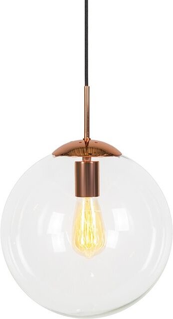 Thumbnail - Art Deco Hängelampe Kupfer mit Klarglas 30 cm - Ball 30
