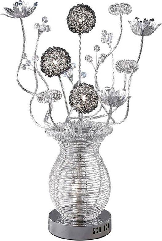 Inspired Calista Aluminium Calista Tischlampe 4-flammig G4 Silber/Schwarz/Kristall, NICHT LED/CFL-kompatibel