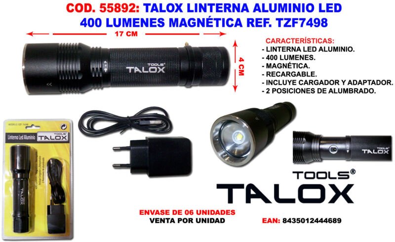 Fplus - talox Aluminium led wiederaufladbare Taschenlampe 400 Lumen magnetisch