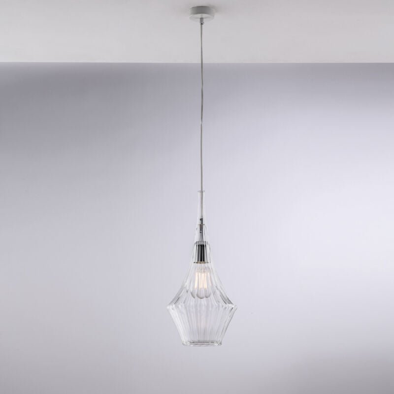 Zeus - Eisenaufhängung mit transparentem Pyrexglas 1 Licht 150 - Ø20 - BL270-S1-TR - Bonetti Illumina