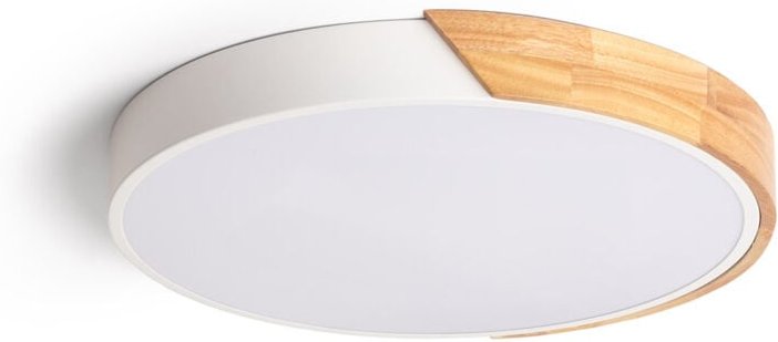 Ledkia - LED-Deckenleuchte 24W Rund Holz cct Wählbar Ø418 Semi-Dari Weiß