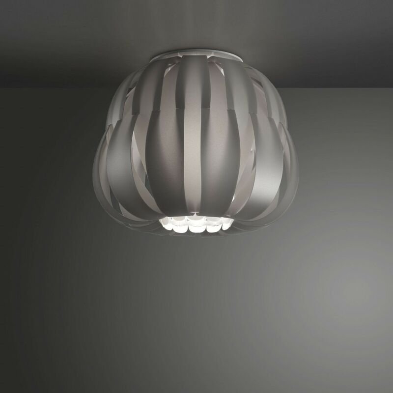 Silberne Deckenleuchte Cm. 42 x 33 Std