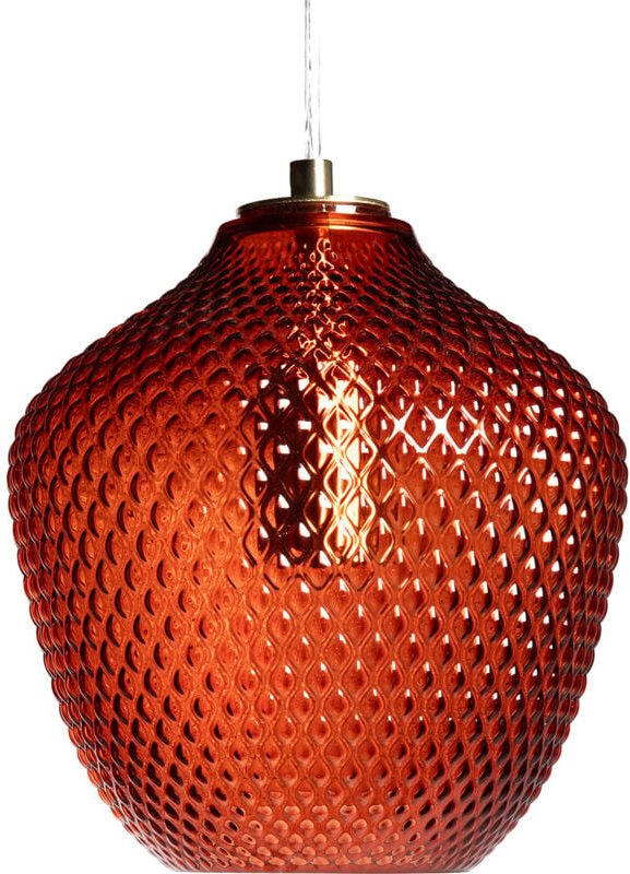 Efectoled - Pendelleuchte Metall und Glas Oradea Rot