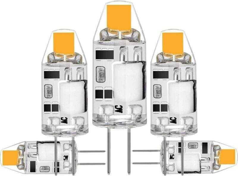 5er Pack 2W G4 LED Leuchtmittel, ersetzt 20W Halogenbirnen, Warmweiß 3000K, 200lm, 12V AC/DC G4, flimmerfrei, dimmbar [E...