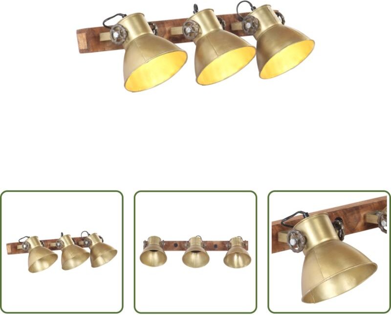 vidaXL Messing - Wandlampe Industriestil Messing 65x25 cm E27