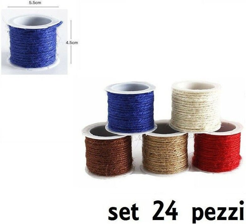 Trade Shop Traesio - Trade Shop - set 24 stück farbiger leinenfaden 2MMX10MT diy handwerk hobby -