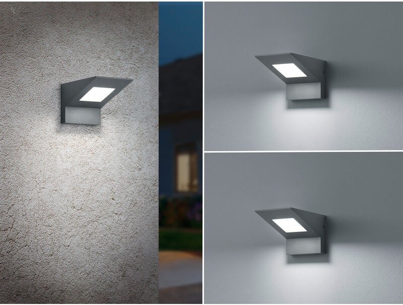 Led Außenwandleuchten 2er Set Downlight aus Aluminium in Anthrazit