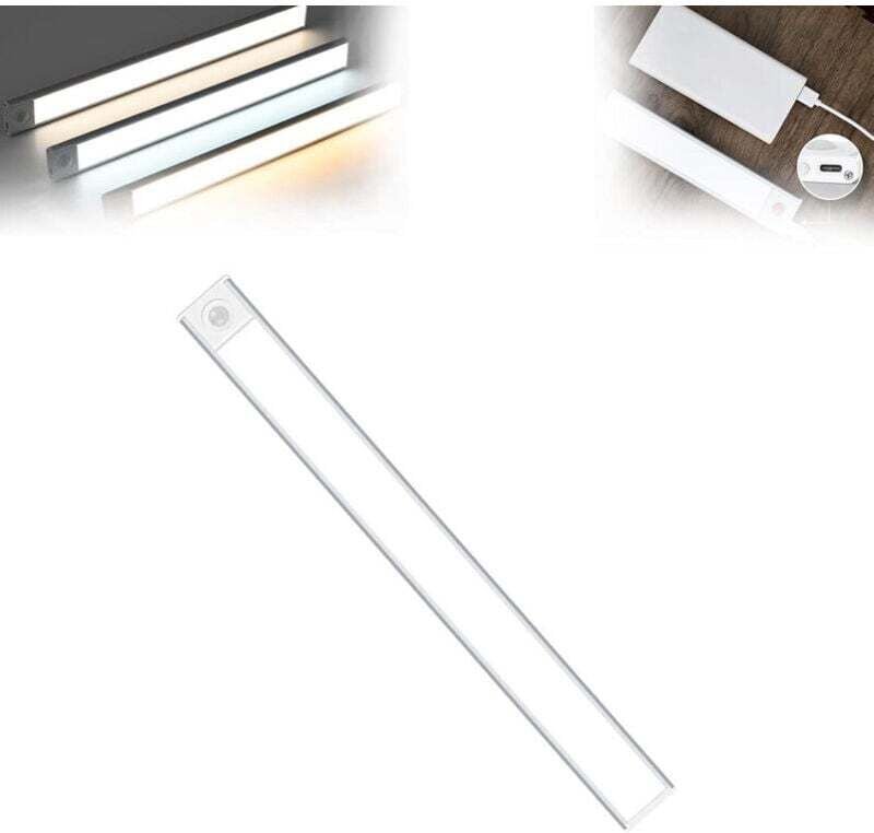 Illuminazione con sensore di movimento, barra luminosa a LED magnetica, 3 colori regolabili, ricaricabile, illuminazione...