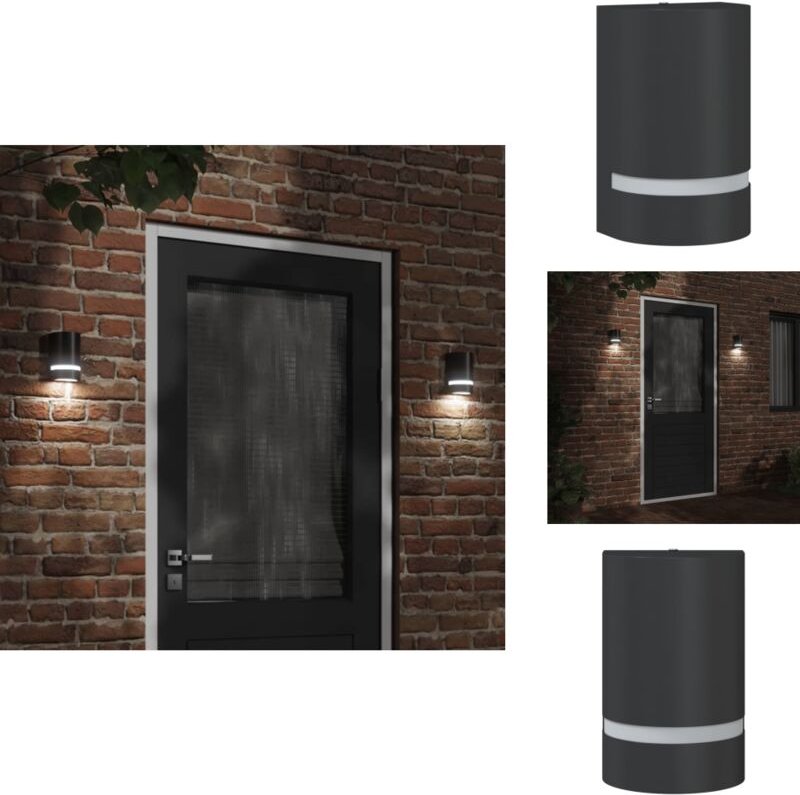 Thumbnail - Außenwandleuchte Schwarz Aluminiumdruckguss - Outdoor Wandleuchte - Gartenleuchte - LED Wandleuchte - Edelstahl Wandleuc...
