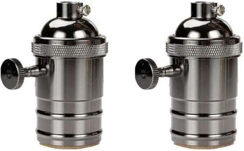 UlisemPack Vintage-Lampenfassung, Edison-Fassung, Vintage-E27-Lampenadapter mit Schalter, Retro-Vintage-Batterie-Kronleu...