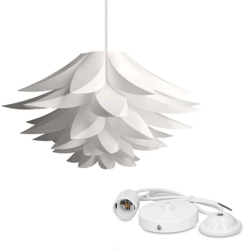 Lotus-Lampenschirm mit sechs Lagen für Kronleuchter und Wohnzimmer-Tischlampen mit E27-Fassung, Lotus-Designerleuchte – ...