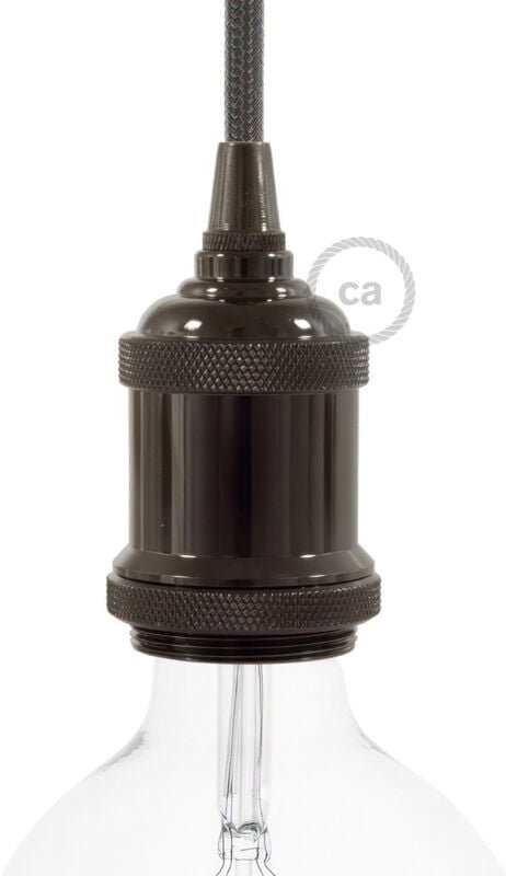 Creative-cables italia e27 fassungssatz in vintage aluminium black pearl kbl27albr