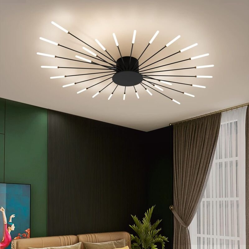COMELY® Moderne LED Deckenleuchte Deckenbeleuchtung Feuerwerk Design Kronleuchter Schlafzimmer Wohnzimmer Wandlampe Empf...