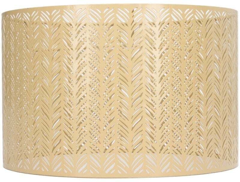Abat-jour Tambour E27 E14 Clip Feuille de Sapin Métal Ajouré pour Lampe Plafond Murale Table Doré
