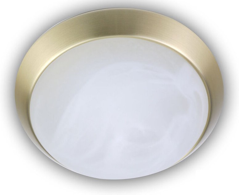Niermann - Deckenleuchte rund, Glas Alabaster, Dekorring Messing matt, ø 40cm