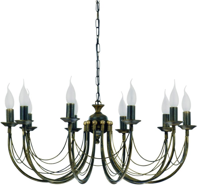 ARES 10 E14 Kronleuchter Schwarz patiniert mit Gold Nowodvorski 206