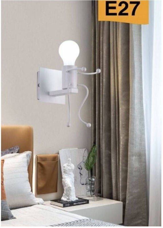 Thumbnail - Trade Shop Traesio - Trade Shop - dekorative wandlampe in form eines sitzenden männchens aus metall mit E27-ANSCHLUSS AQ...