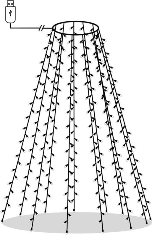 Weihnachtsbaum-Lichternetz mit 180 LEDs Mehrfarbig 180 cm Vidaxl