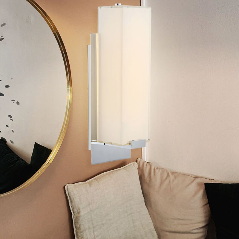 LED Wand Lampe Esszimmer Glas Leuchte Chrom Küchen Strahler satiniert