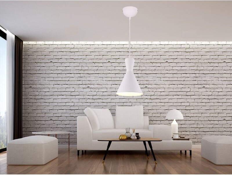 Reality - Pendelleuchte enzo einflammig mit Metallschirm Weiß, ø 20cm