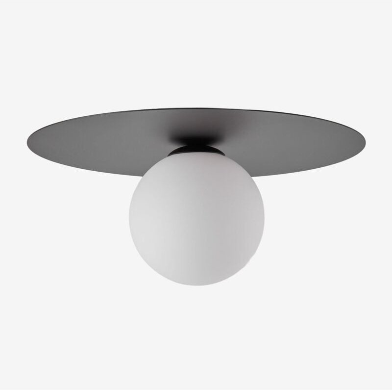 SKLUM Anine Deckenlampe aus Eisen und Glas Schwarz Ø30 cm