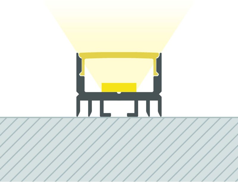 Ledkia - Aluminiumprofil Oberfläche mit durchgehender Abdeckung für led Streifen bis 13 mm Aluminium 2 m Weiß transluzen...