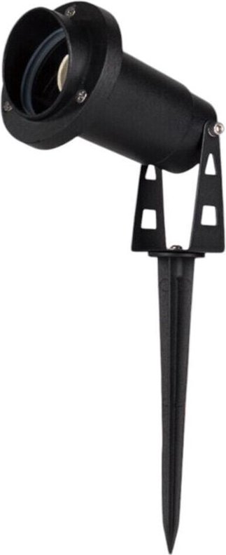 Trade Shop - FARETTO ESTERNO DA GIARDINO DOPPIA ISTALLAZIONE CON PICCHETTO STAFFA GU10 IP65 ET-01 - Schwarz