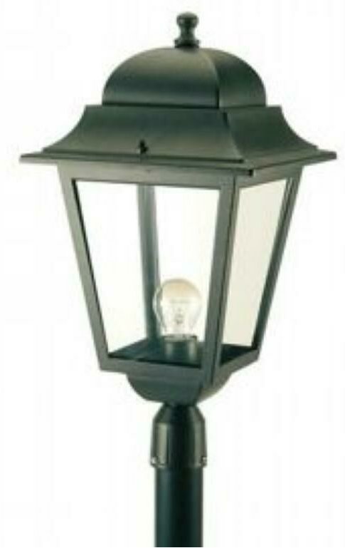 Kopf/mast laterne maxi quadratisch e27 anschluss in aluminiumdruckguss farbe schwarz 872/06