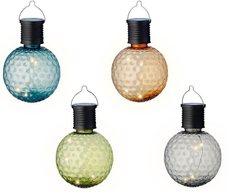 Solar-Lichterkette mit Glühbirnen. Verschiedene Farben