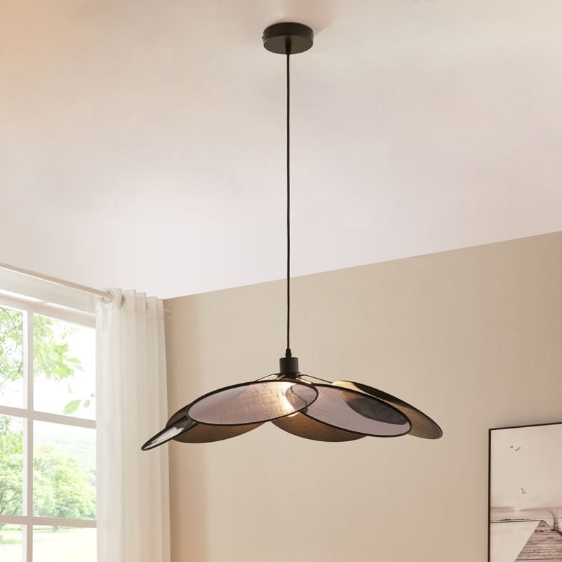 Hängeleuchte Blackwood Metall/Textil Schwarz [ Lux.pro