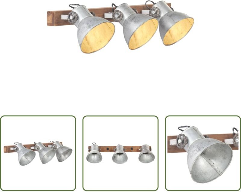 Wandlampe E27 - Wandlampe Industriestil Silbern 65x25 cm E27